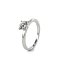Anillo de compromiso fino y sencillo con una piedra blanca Lineargent